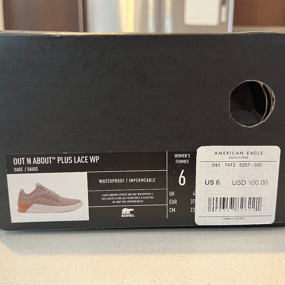 Sorel Out N About Plus Waterproof Sneaker, Sage (NEW IN BOX) - Picture 6 of 6